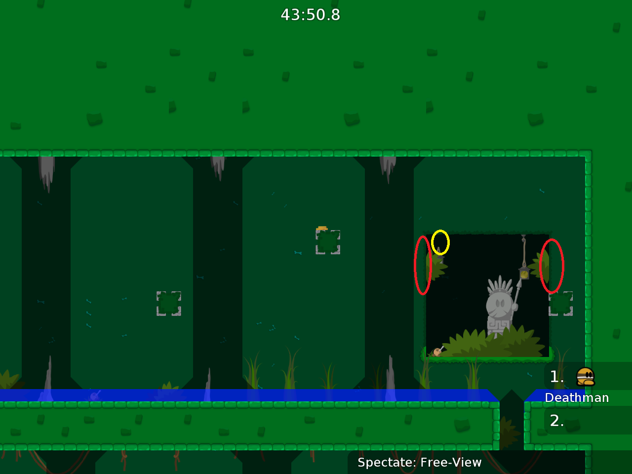 yellow: flying lamp? red: in the whole background mirror these bushes