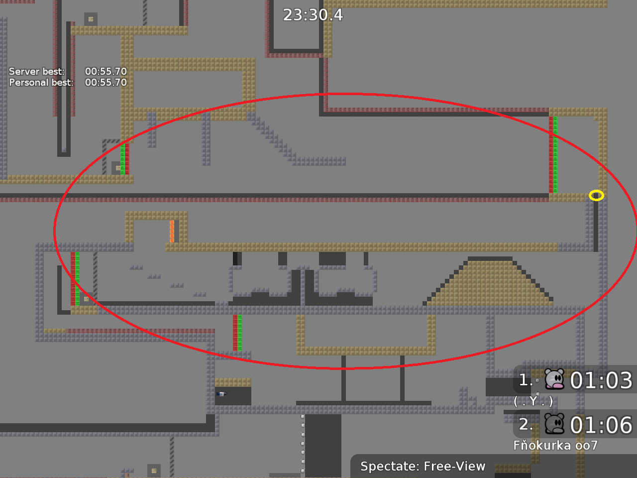 you can cheat jetpack here, add check line 4 at the yellow circle (you cheat jetpack, if you go in check tile 5 and then go back into the jetpack part, grab jetpack and go into tele-&gt; you are at tele 5 with jetpack)