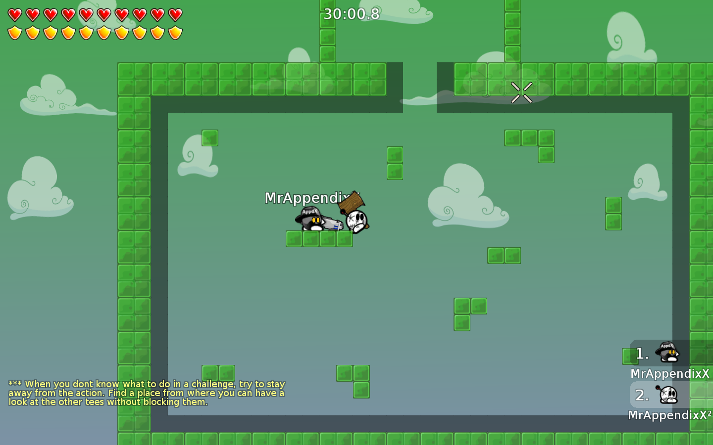 Maybe add a Winner room and tele back?