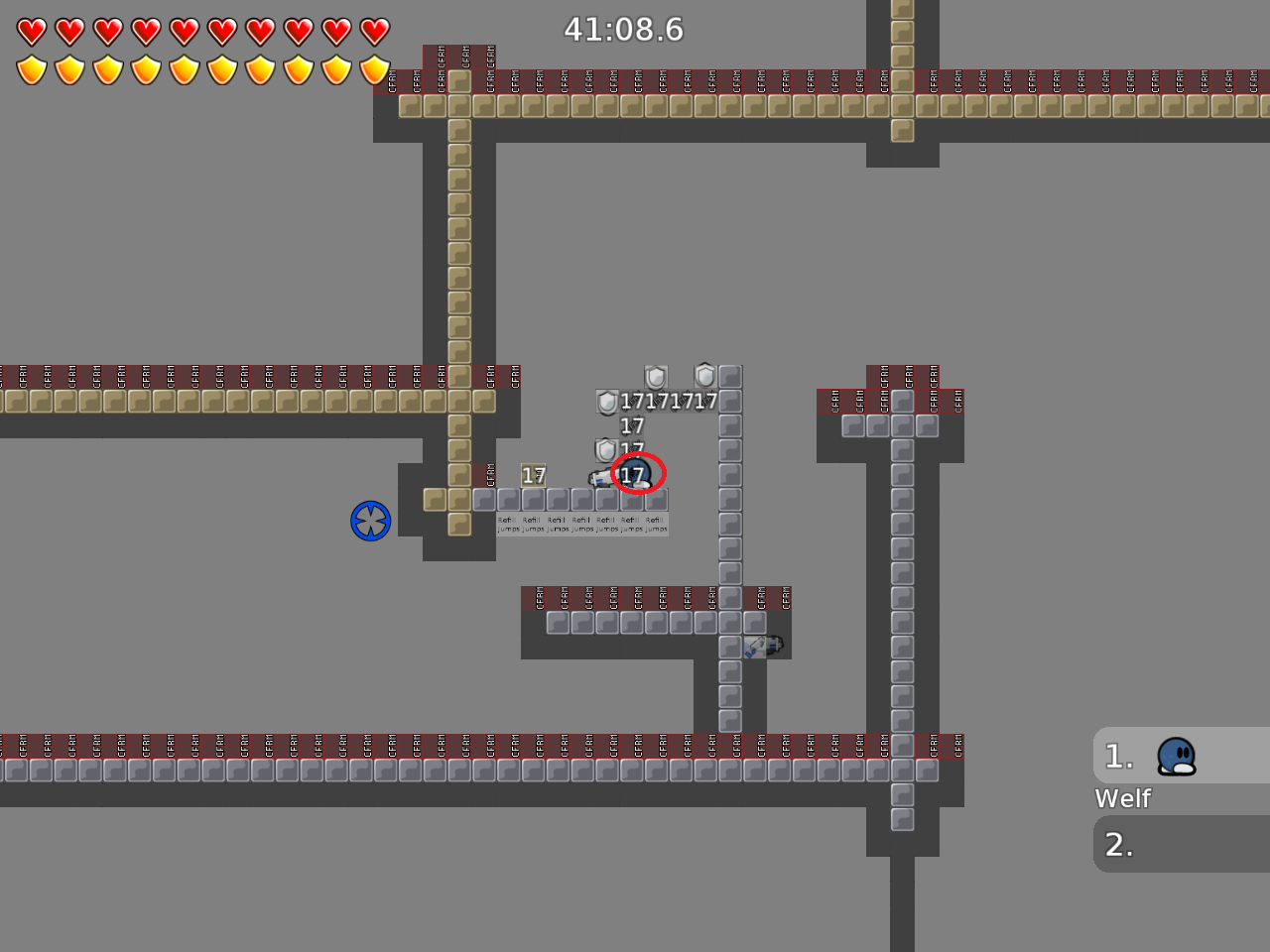 you can cheat shotgun here (doesnt change anything i think)<br /><br />imo you could even remove the shields (its annoying to jump around all the time) mappers decision