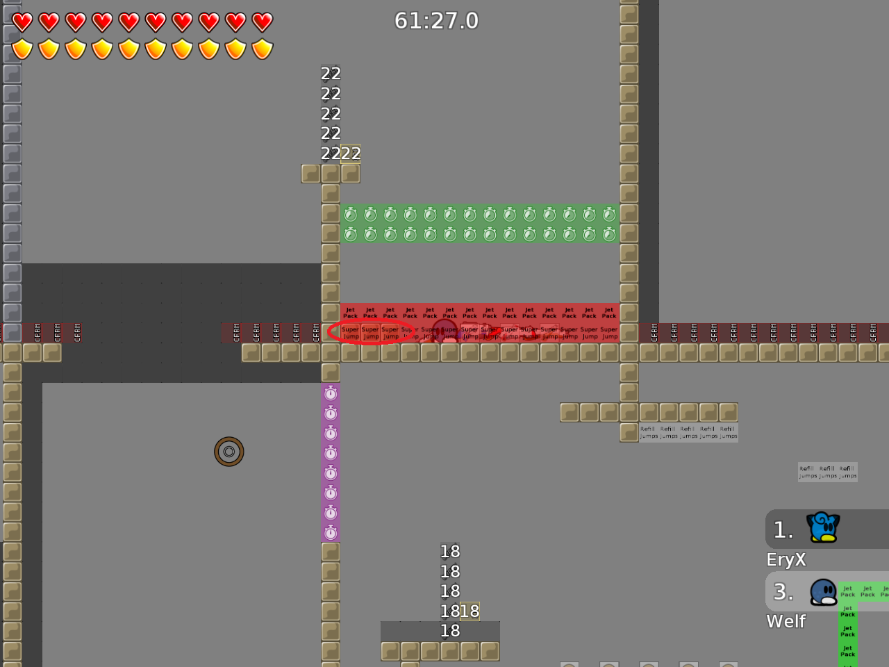 for entitie player remove super jump tiles there :P