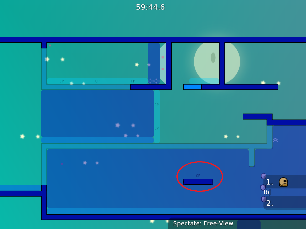 we skipped the checkpoint and failed, because of the shields, maybe mark the whole checkpoint, maybe even add a vertical line of cp tiles