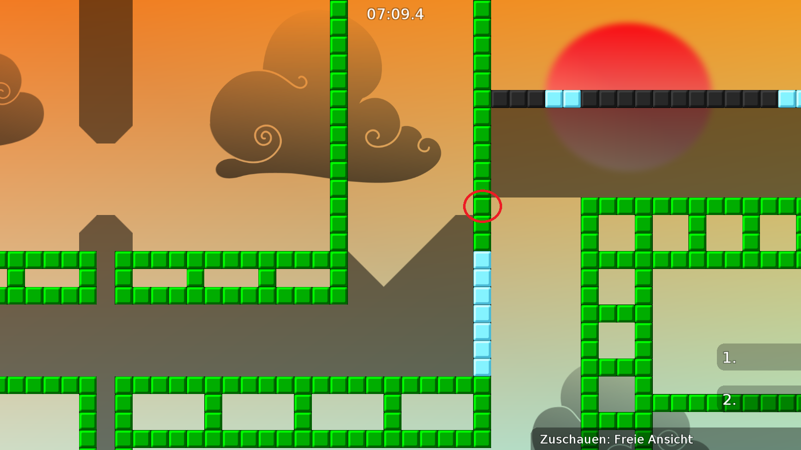 Only one tile to hammer the other tee unfreeze, maybe you should remove some freeze there.