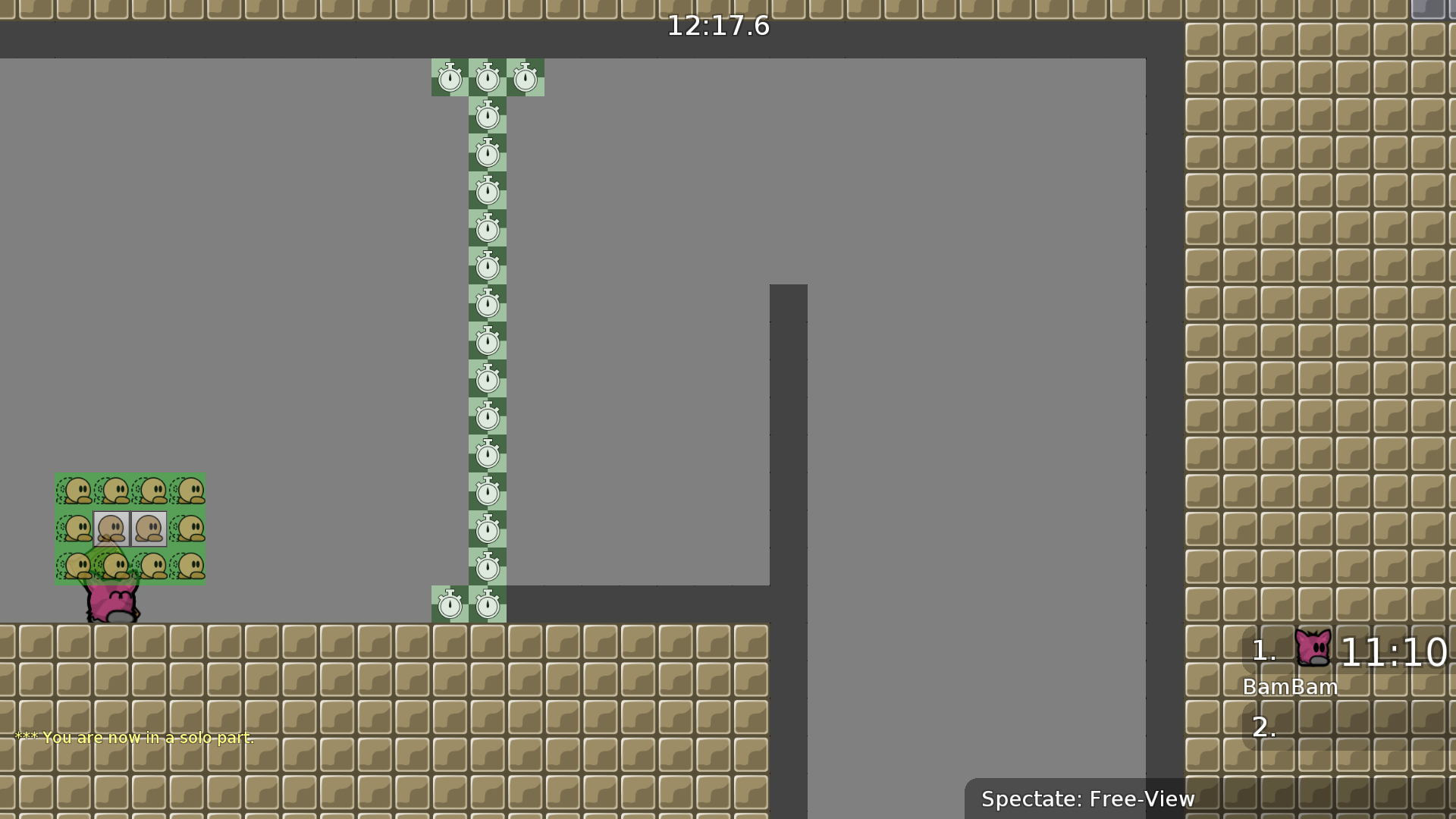 Possible &quot;Skip&quot; the start tile, I don't know if it's possible but use front to add start in freeze too. (just for the sake of it)