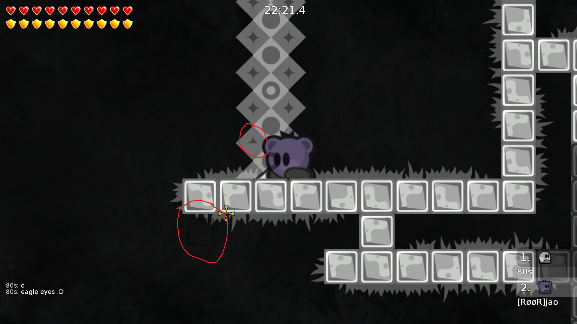 2 grafik bugs and the circles are above the game layer