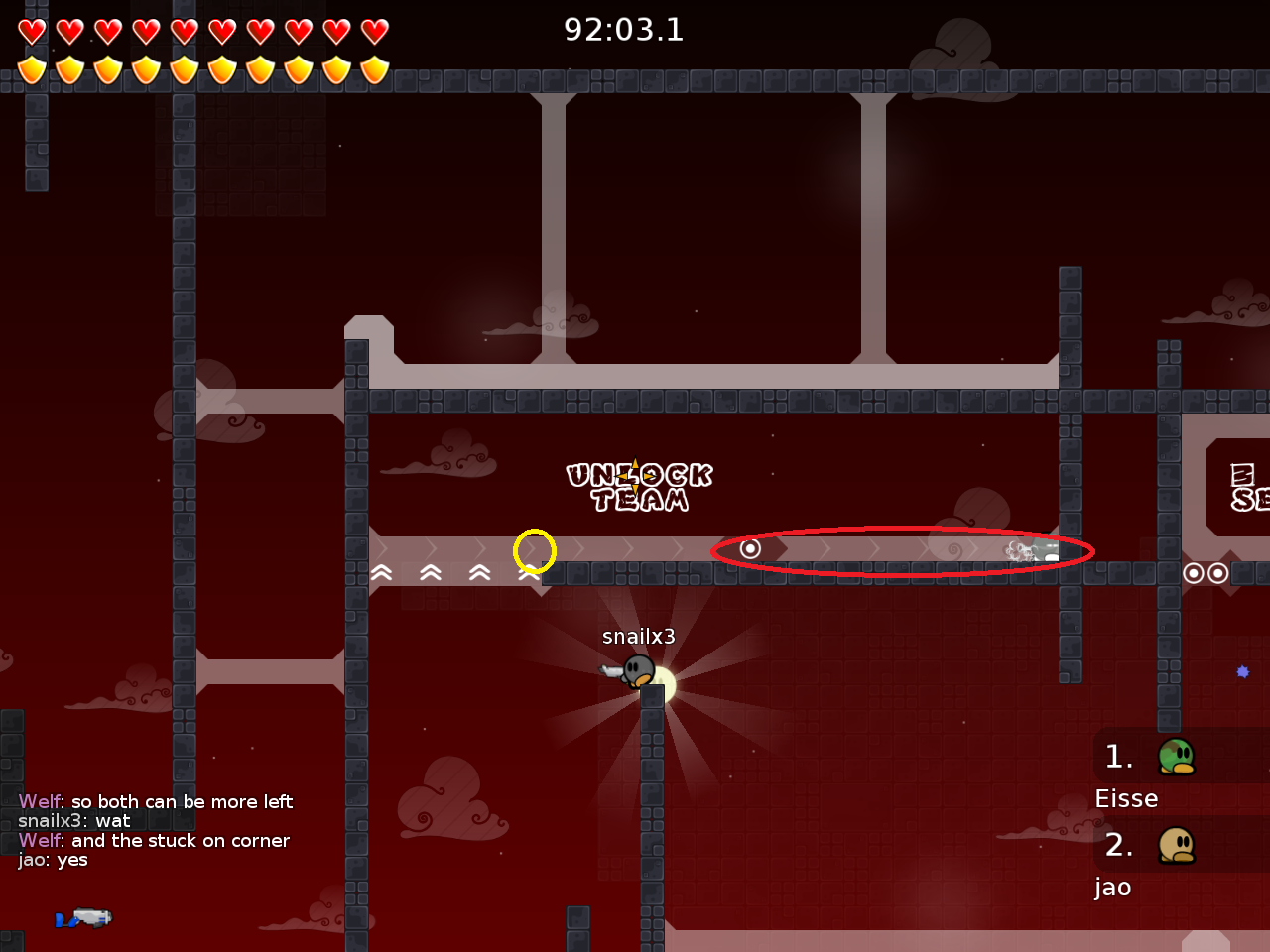 yellow: you can stuck on corner, add other speeders; red: you can move them more to the left, its dumb to wait for that much time (in speedruns)