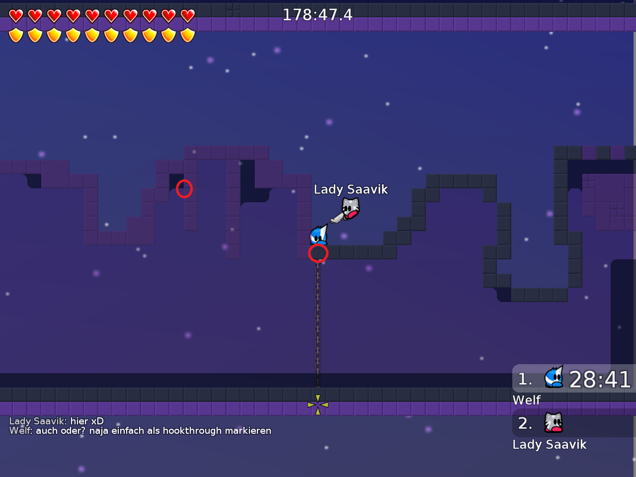 corner + mark it as hookthrough