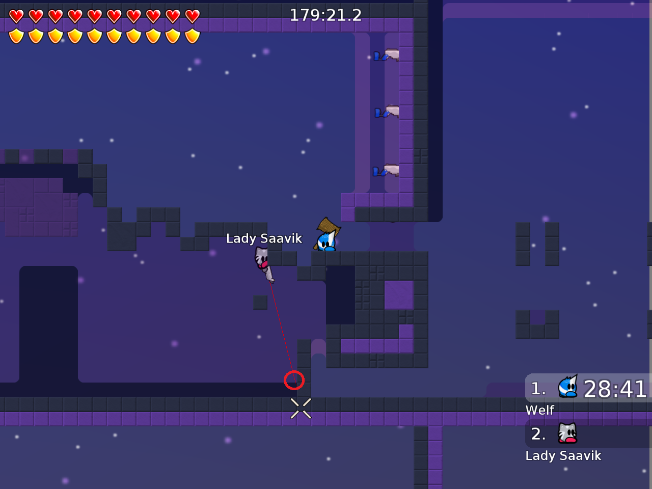 corner + laser cheat (mappers decision)