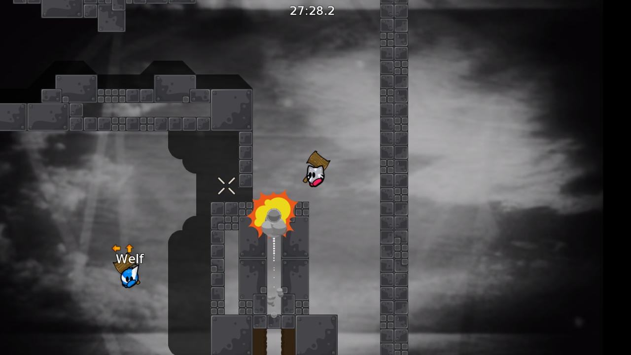 Pretty annoying! Can you add 1-2 tiles in the hole with bullet so the explosion isn't that big?