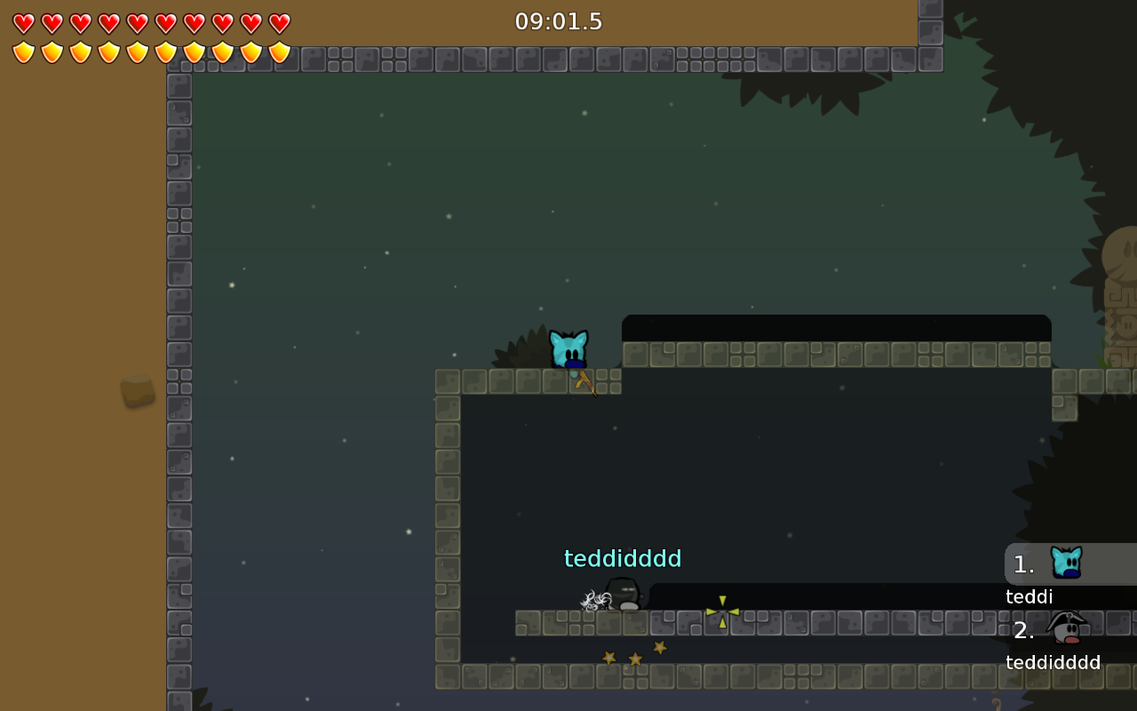 make lower tele 2-3 tiles longer so u cant get dummy through while falling in upper tele.