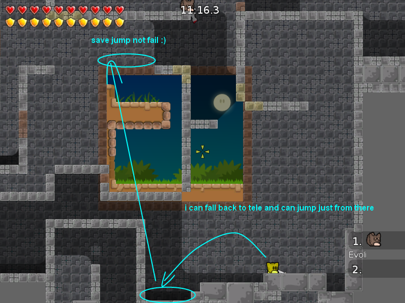 i can just fall back to tele and can play safer if i jump from this place :),try to change it :).