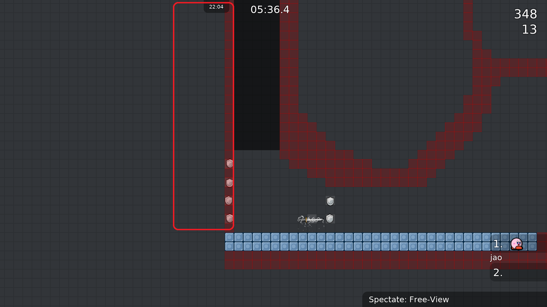This part is too hard compared to rest of the map, extend the part to where the red marking is.
