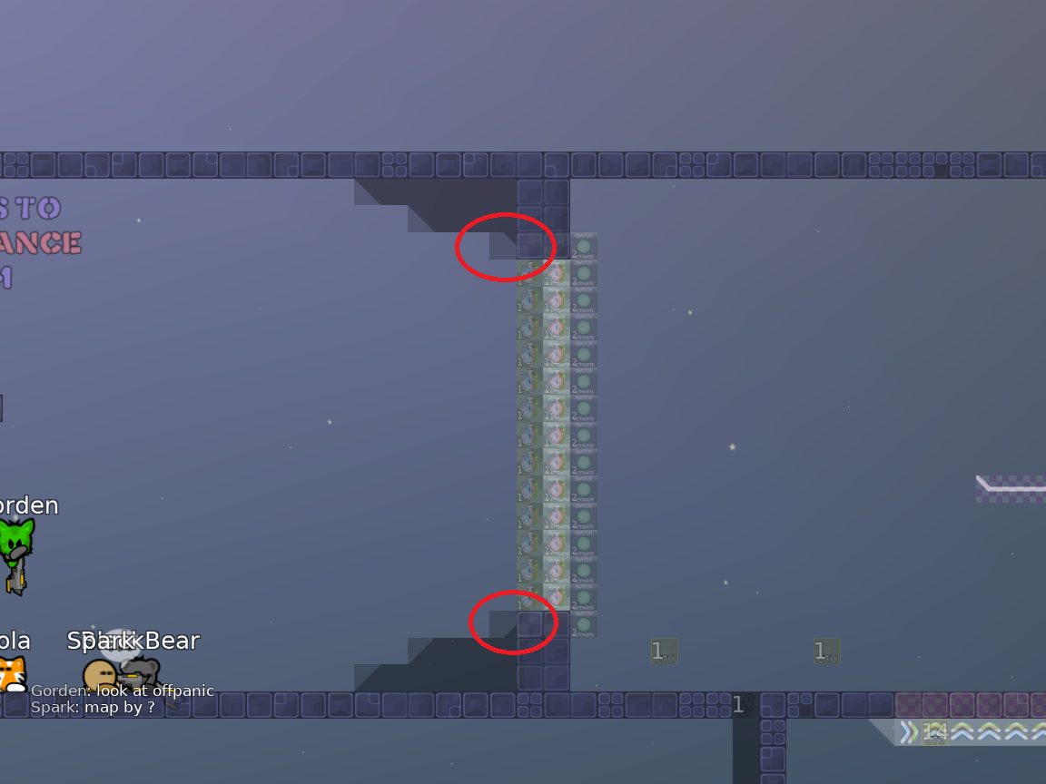 Its weird that u used the tiny freeze/teleedges as normal freeze. I would suggest you to just use the bigger ones.