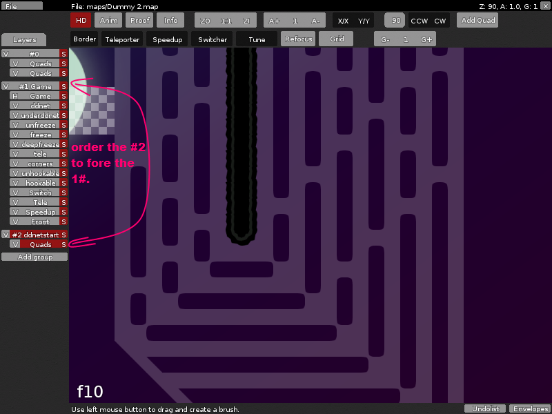 try to order the #2 before the #1<br />because the startline would looks better if you run through.