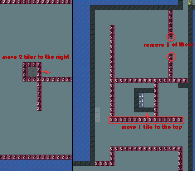 4: Snail's suggestions to make the parts a bit easier. However, I would completely change tele-5 part. It doesn't really fit to the rest imo.