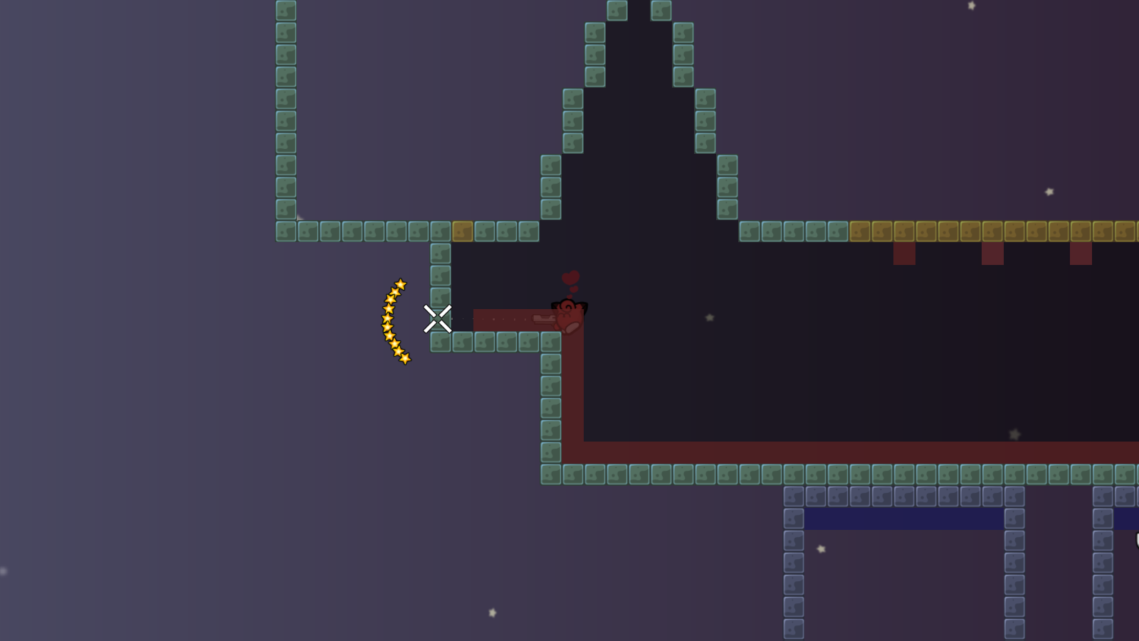 remove the teles on the upper ground (you can still reach the tee through the glass tiles) + red/evil teles for the whole part (maybe even whole map) to prevent hooking issues and/or cheating