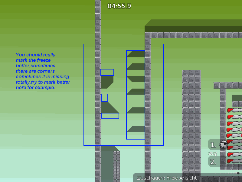 you should really think how you would placing the freezetiles.it looks not good