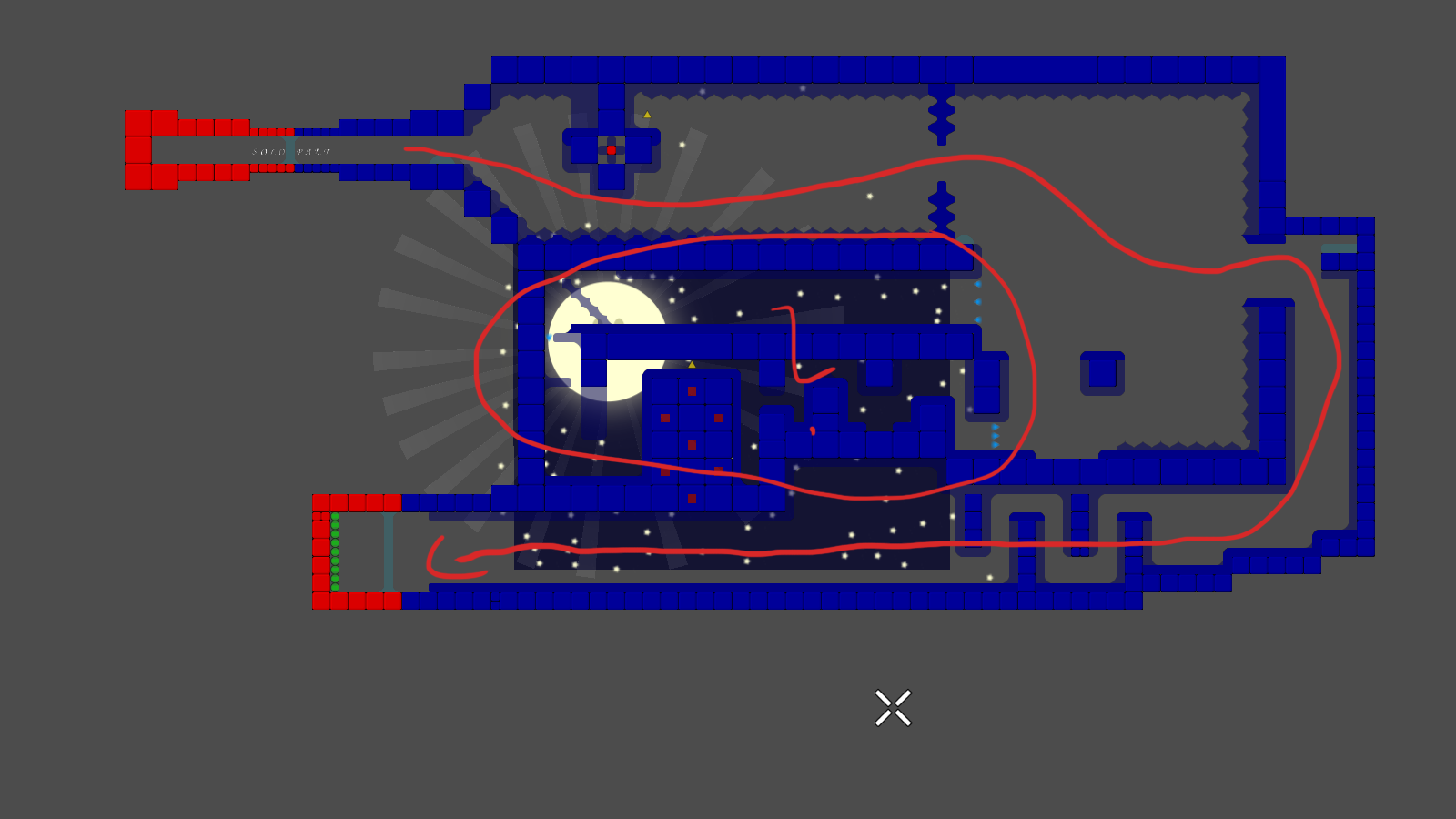as i tried to illustrate you can just go the path around, no need to activate the switches in the marked area