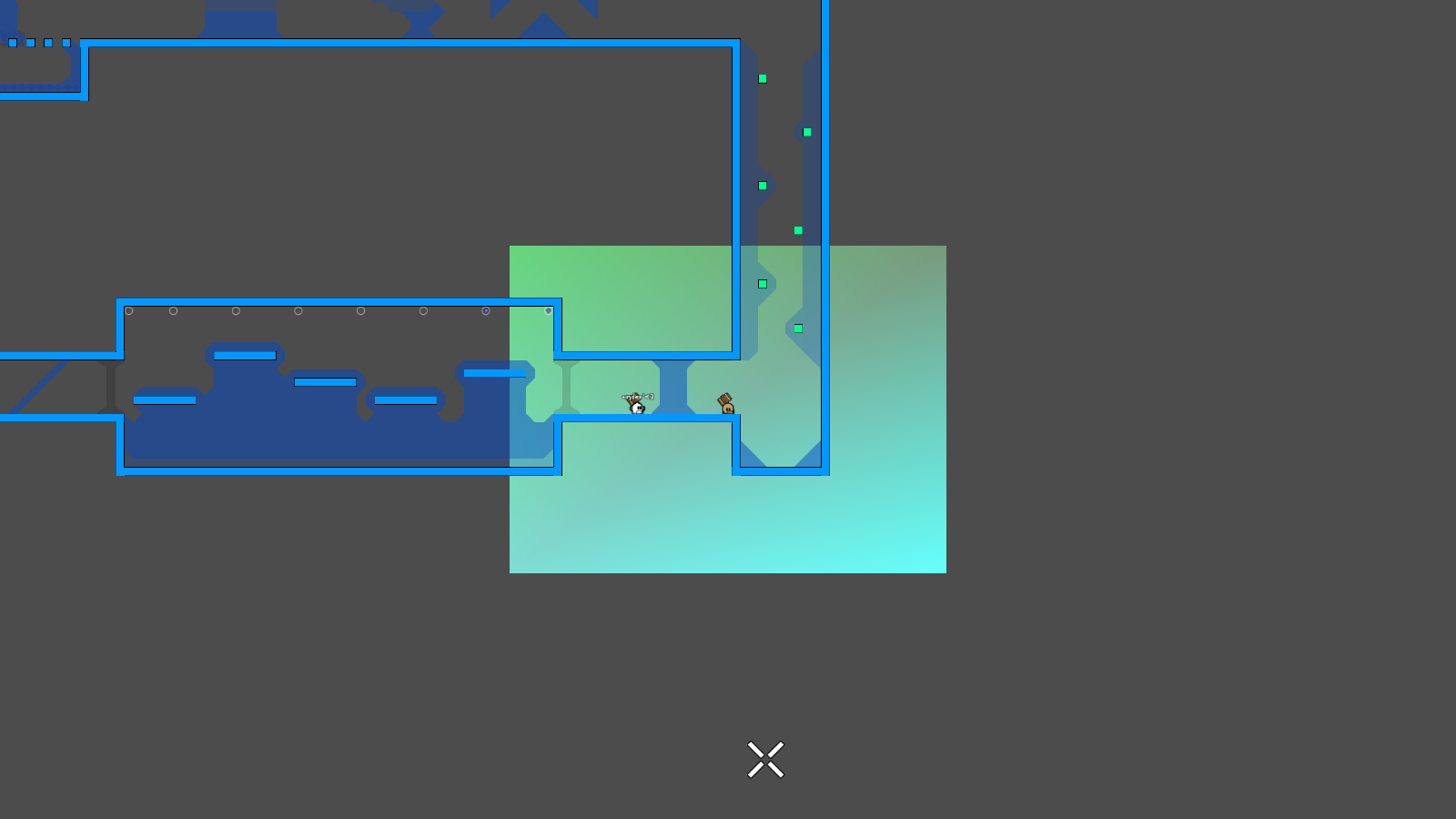 you just have to fall in the middle, no need to hook the tiles. so maybe you want to change that a little bit?