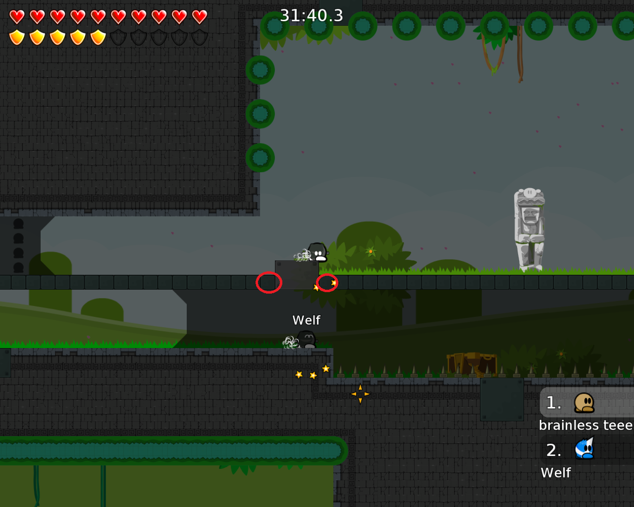 8. you can mark them as hookthrough, you can hook through them :P