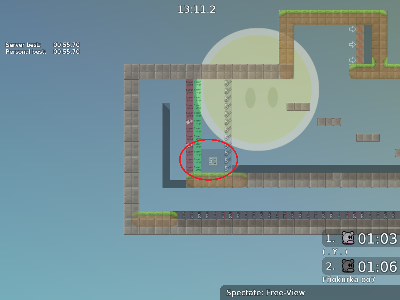 again spam, put super jump more &gt; or tele more &lt;