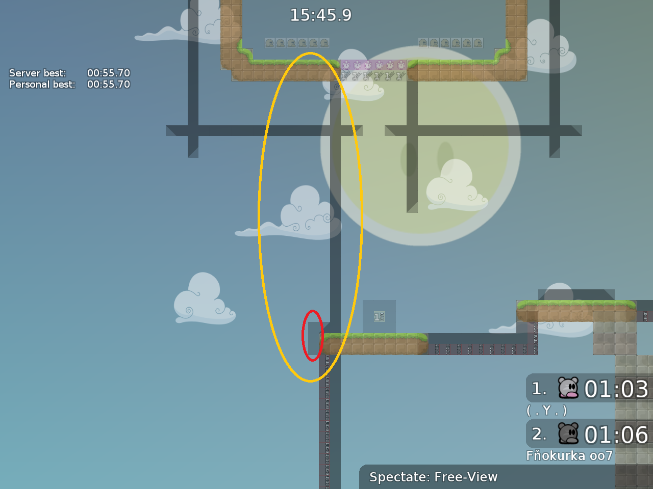 red: entitie bug; yellow: jailbreak, you can cheat the whole map