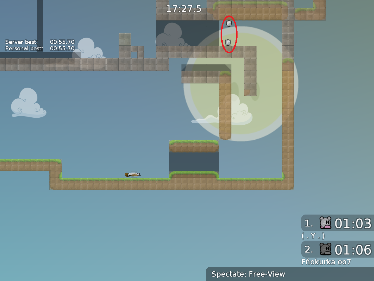 in my opinion best solution: put 2 shields in the middle, you can cheat weapeapon if it is like this