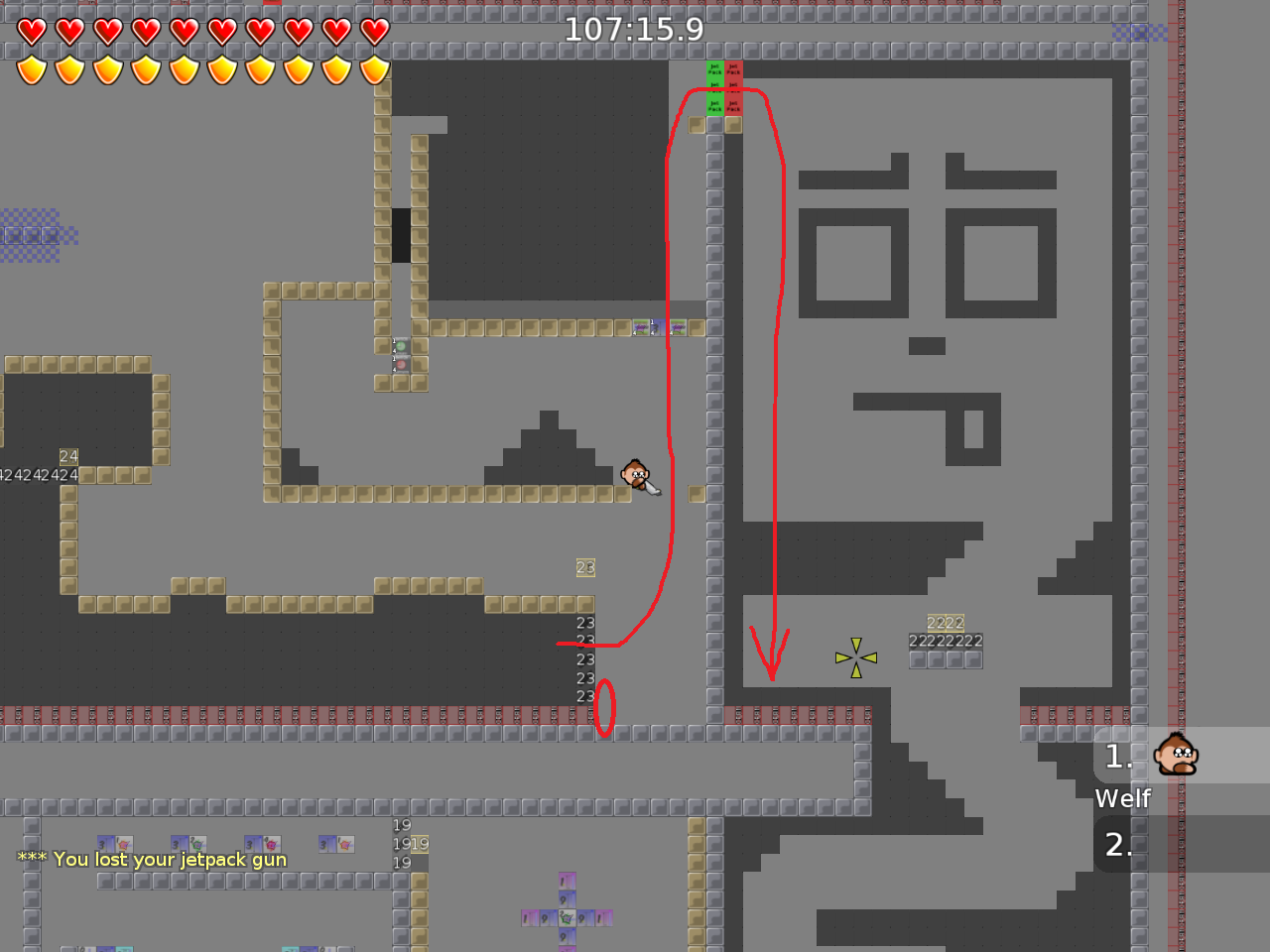 17. add cp and you can cheat jetpack if you go as i marked