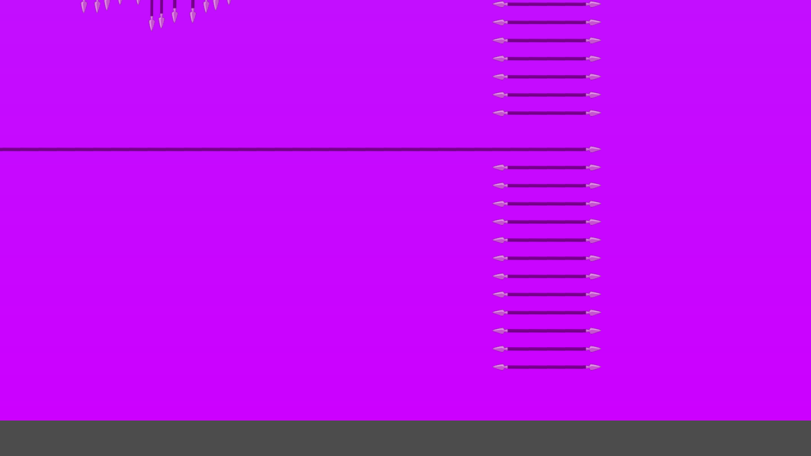 that spikes don't look nice + you should not use a static bg-quad, it should always 'follow' resp. be behind the player. else you can eventually see the empty bg (grey)