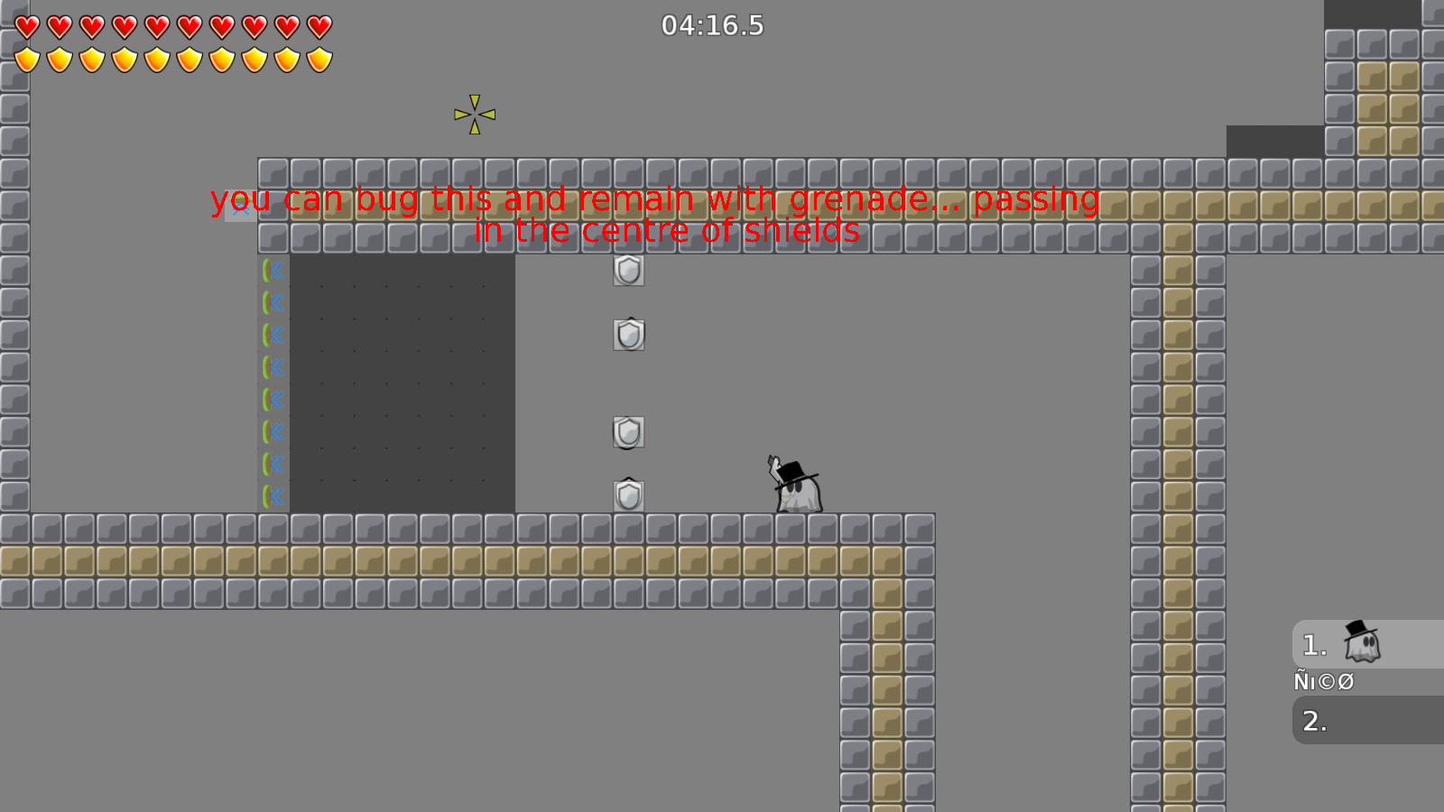 suggestion because even with grenade you can't do nothing and you won't be able to pass the part taking speed before, so it's useless -_-