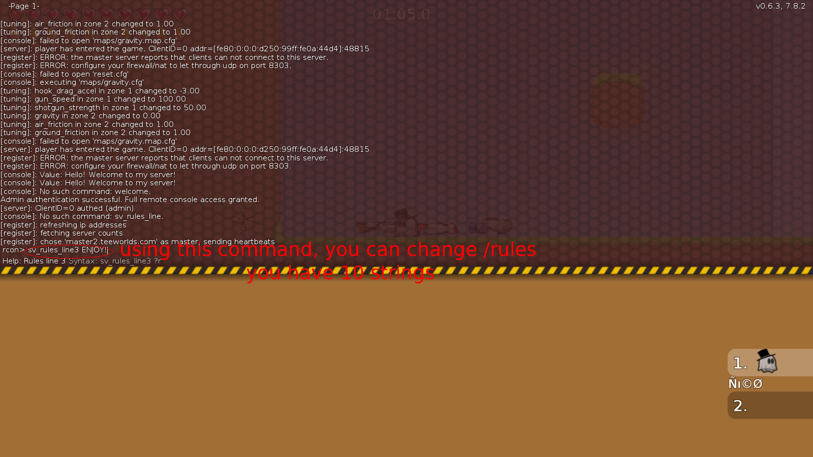 sv_rules_line(number) &quot;things you want to say&quot;