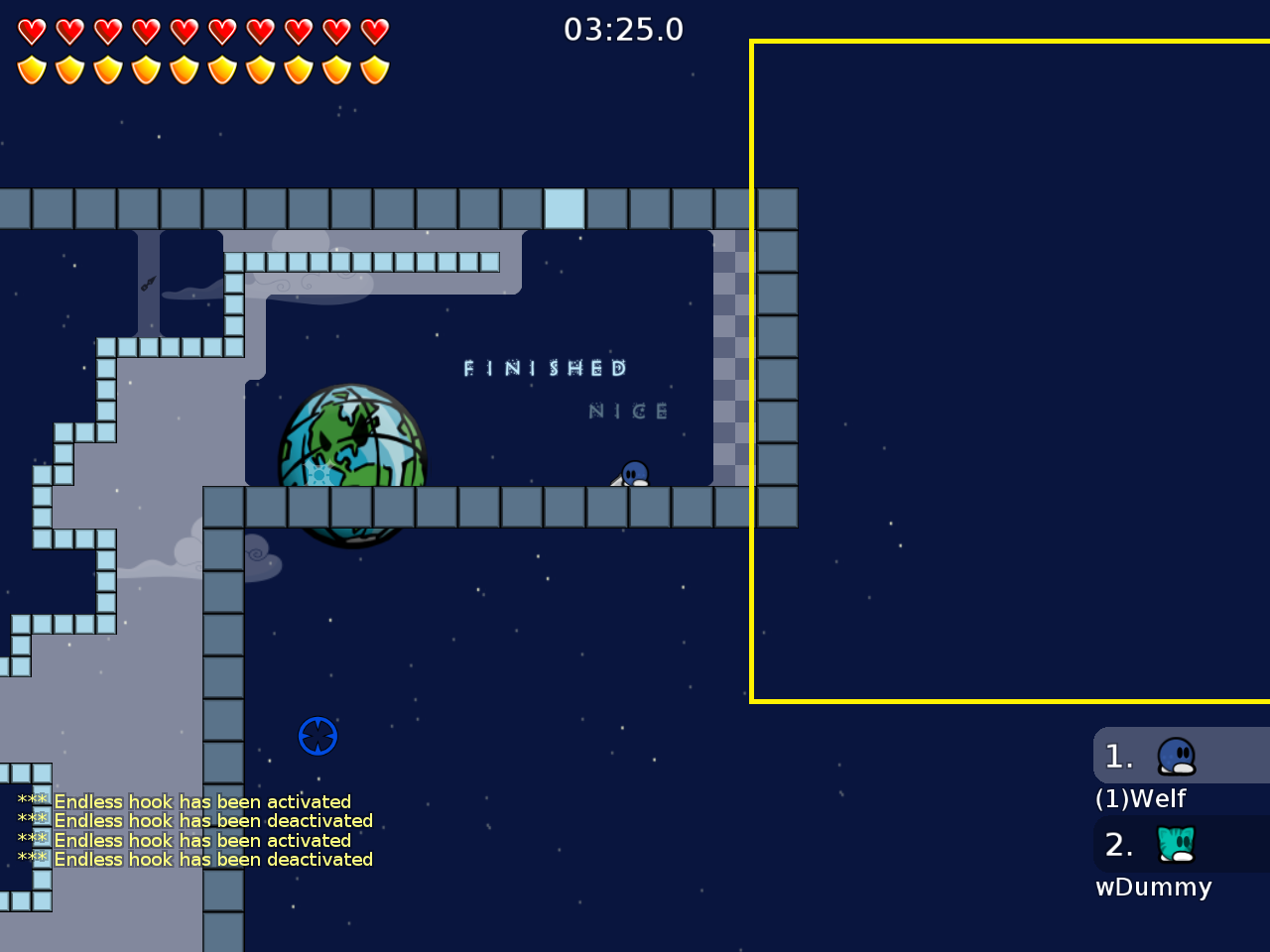 make a finish room with jetpack e.g. (suggestion)