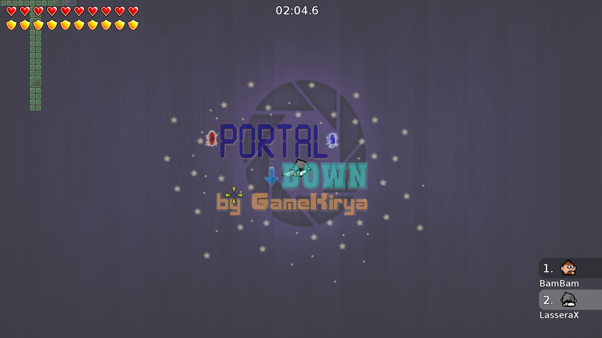 Heh, the logo is in front of the tee. Put it a behind the game layer in the main group.