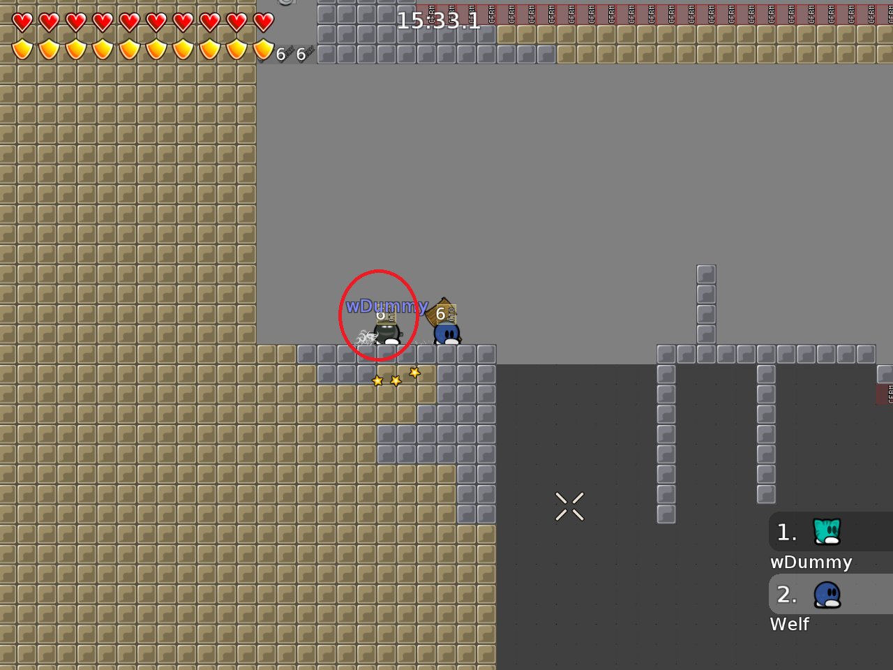 move this to tele to the &gt; (otherwise you cant hook him from the other side)<br />add unfreeze