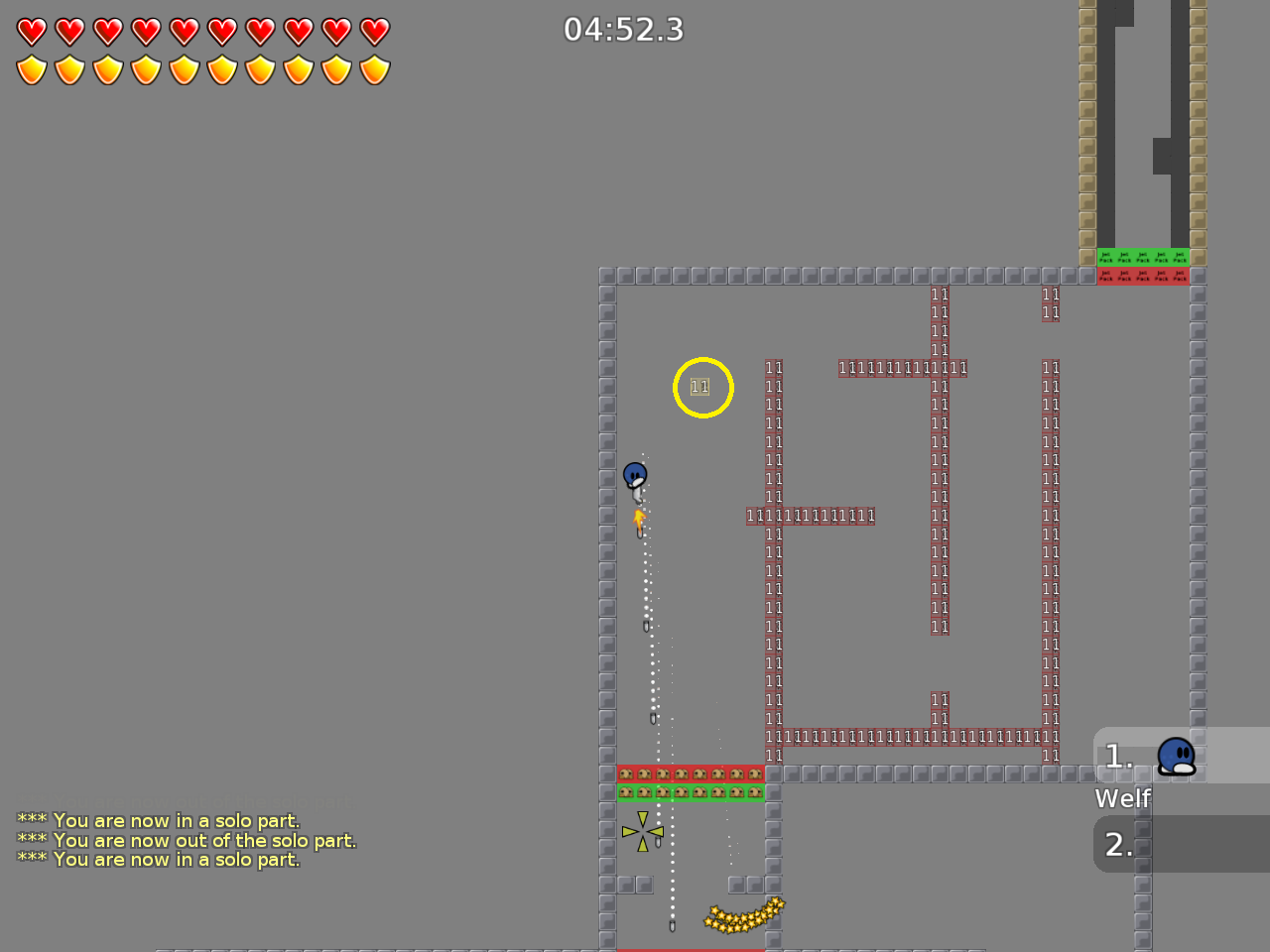 if you put it here you fall all the way down when you don't move, it might be more &gt; or &lt;