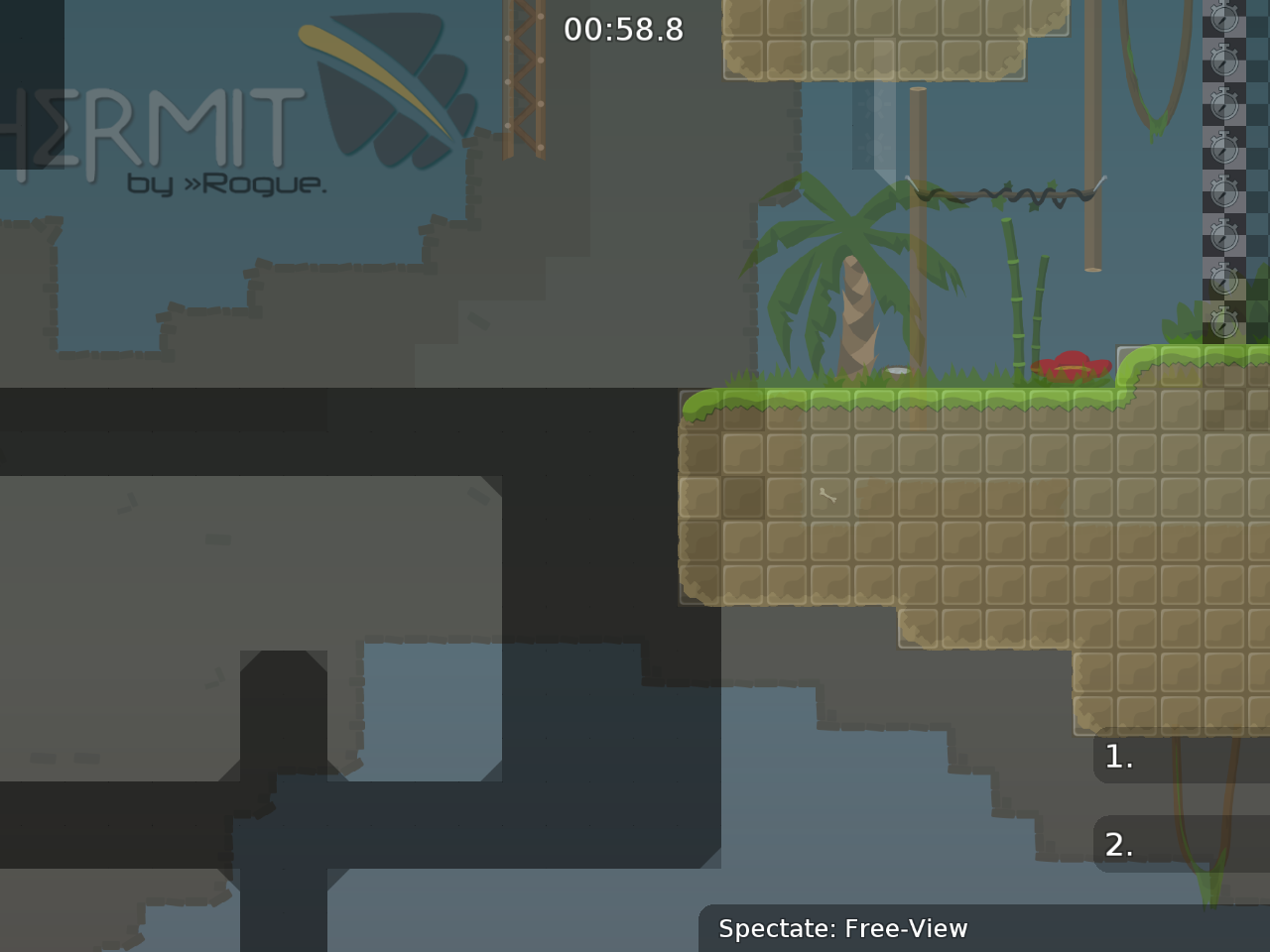 shadow behind grass (in the center of the screenshot)