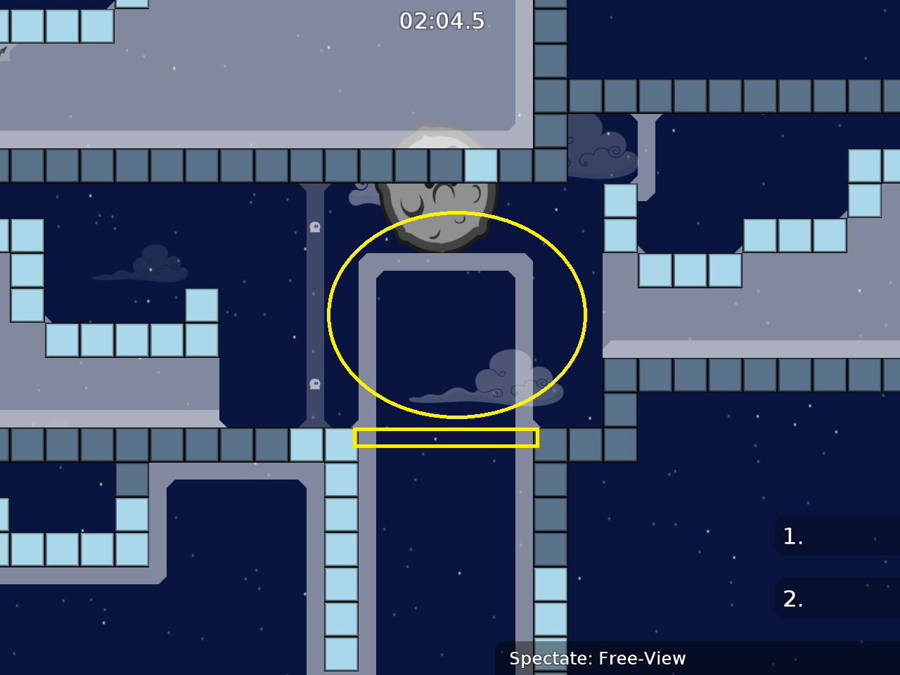 can you remove this and put freeze below? here is not much space, you want to jump to the left (and might disturb others)<br />you might also remove the whole part, a faily solo isn't that cool<br /><br />It is also annoying to do the solo part and falling back while going left