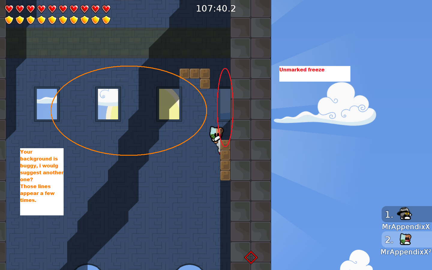 Freezetile not marked, ugly repetitions