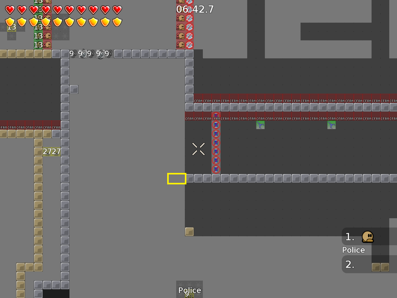 can you add some tiles? maybe also remove some tele at the ceiling, it was annoying to get the dummy in