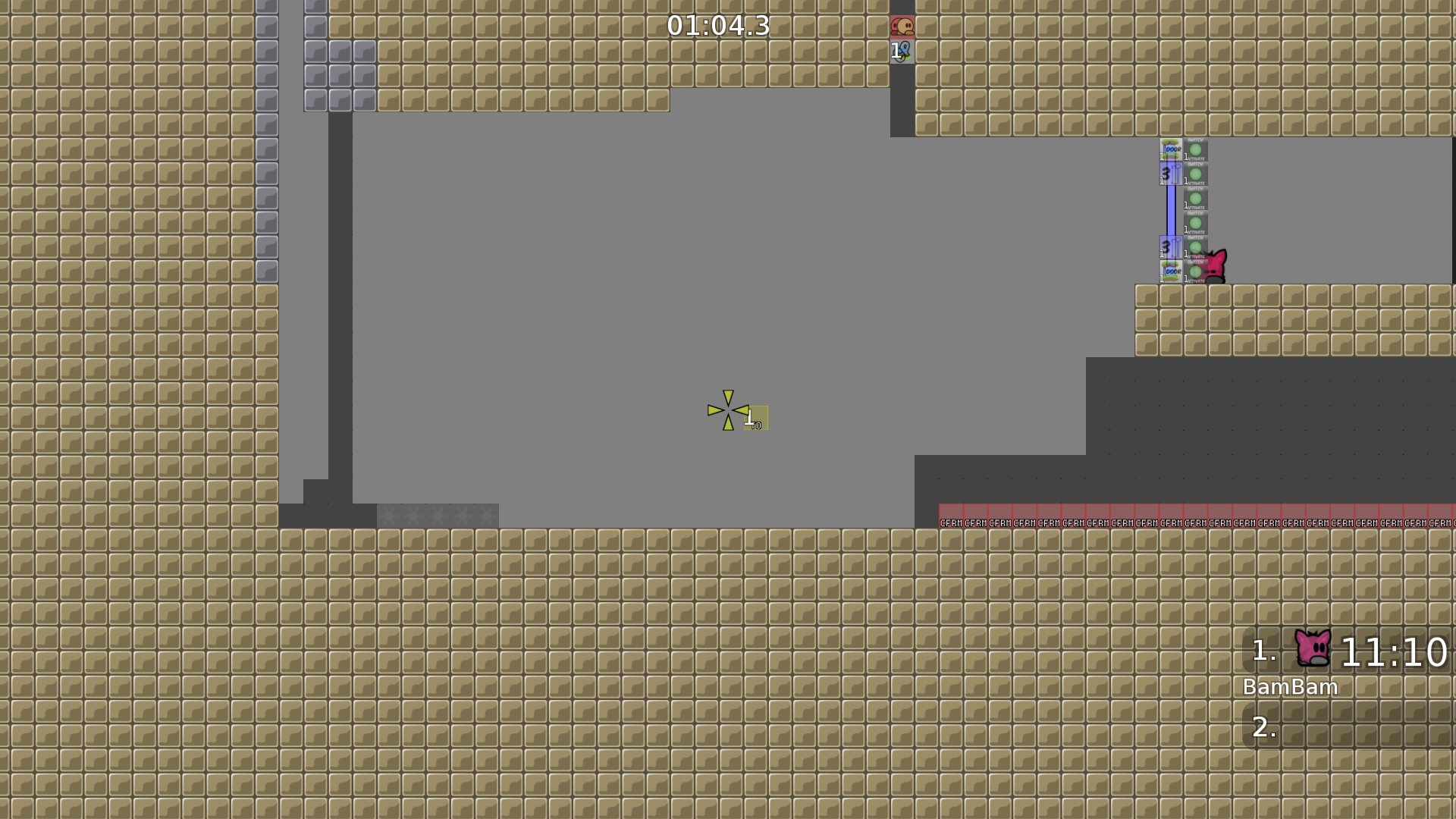 That should be Cto, the tele &gt;&gt; just tp's you to the start tiles.