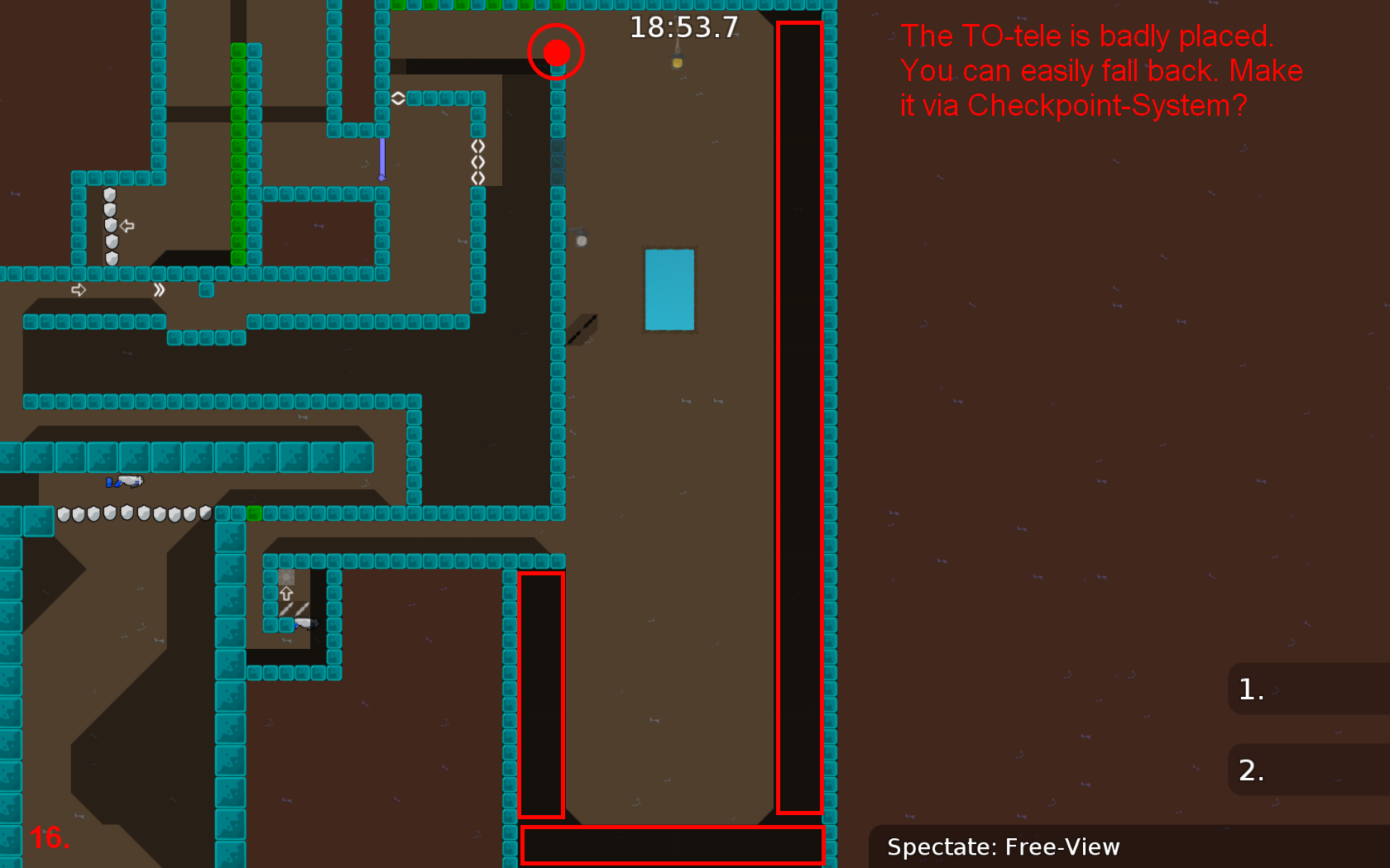 16. I meant you can accidently go 1 block left and fall in the FROM-17 port. So you have to repeat this part