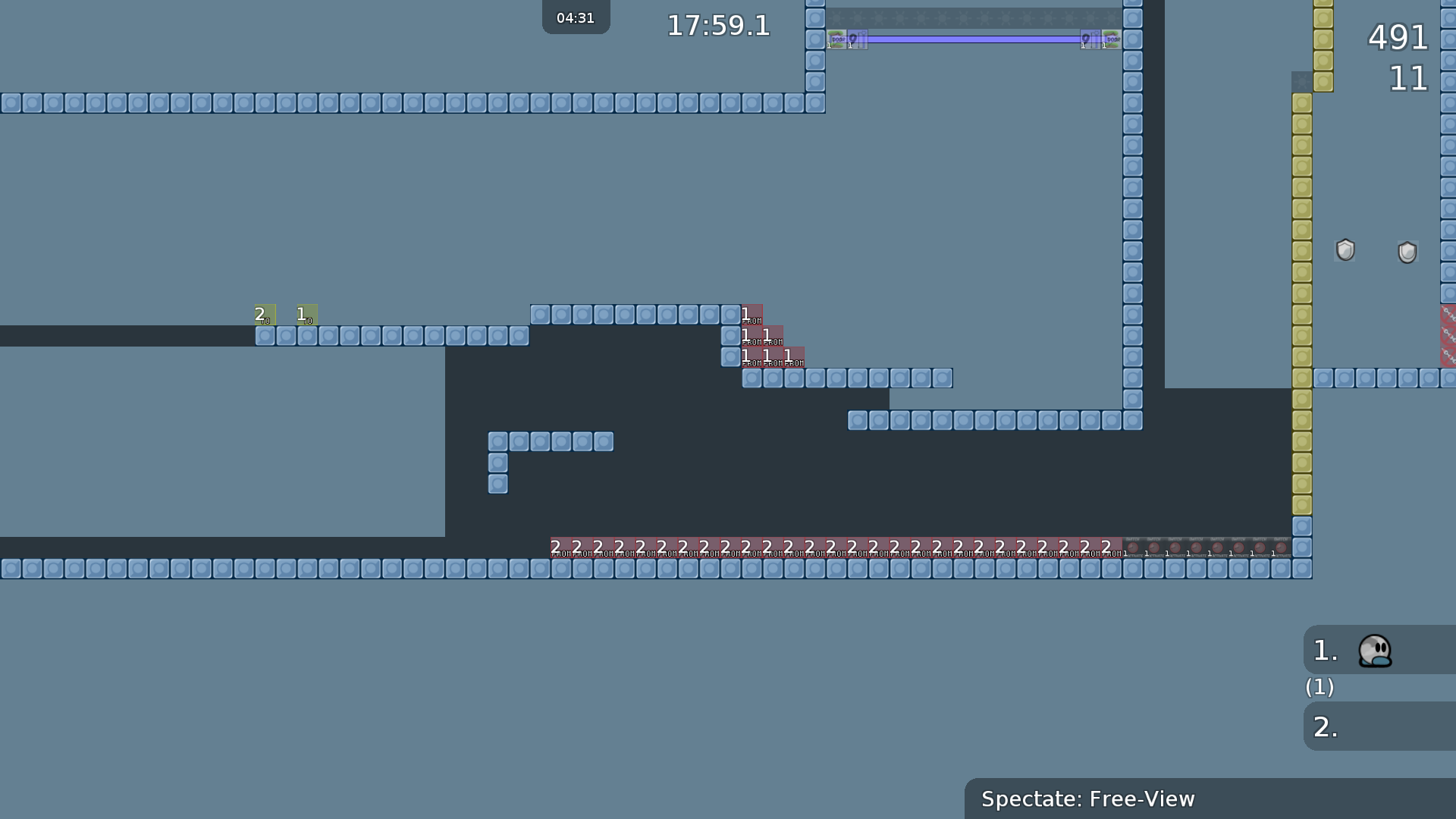 can both be tele 1/2 and move the toteles 1 up