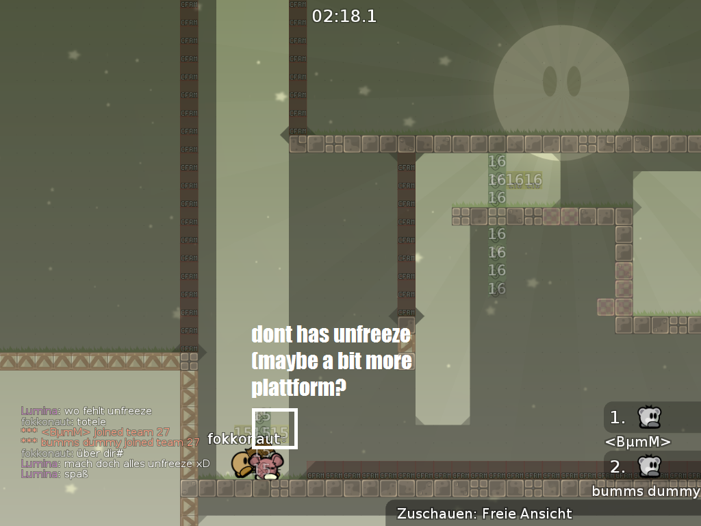 -unfreeze<br />-add there a bit more space