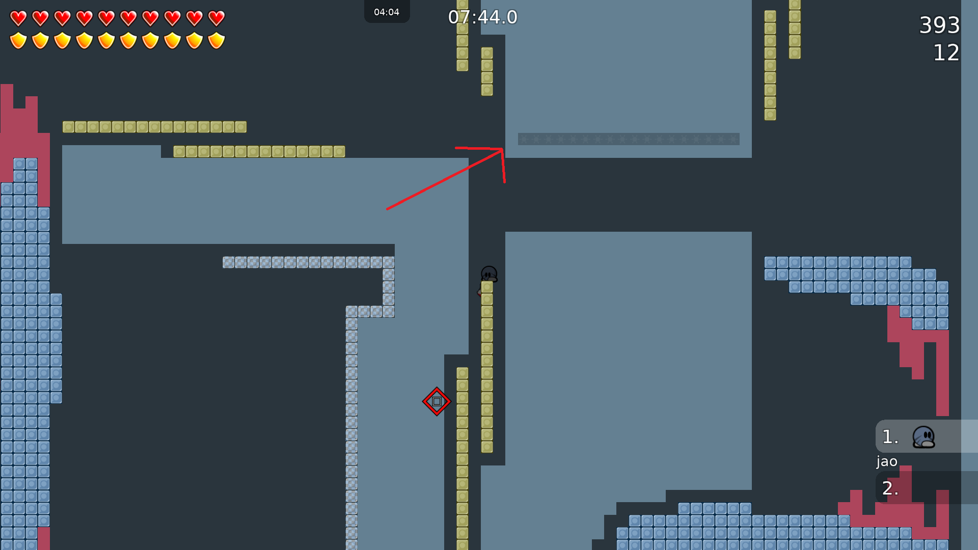 Small skip: You can swing into unfreeze from left.