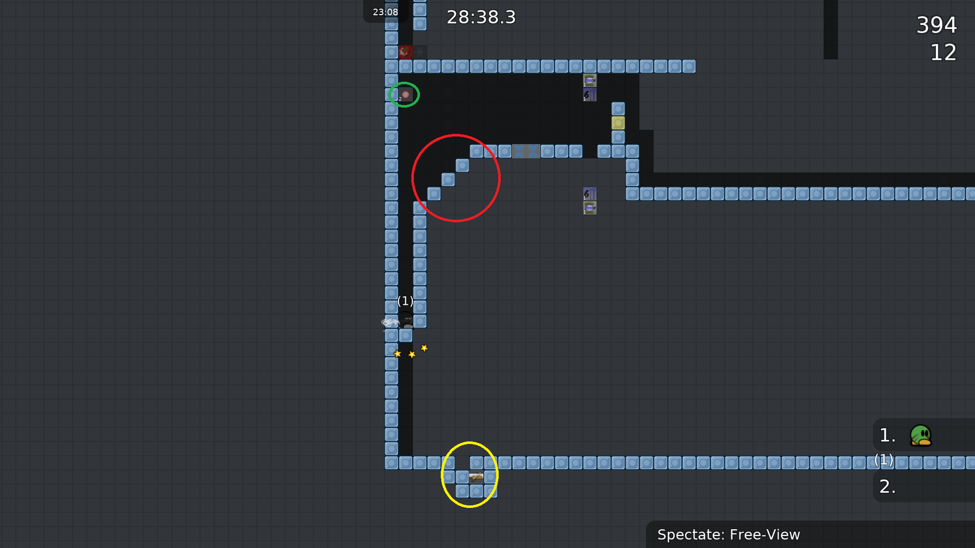 Red: One or two of these edges are enough.<br />Yellow: Kinda unnecessary that you have to go in the 1x1 hole to get the shotgun<br />Green: Move it down so it's unskipable.