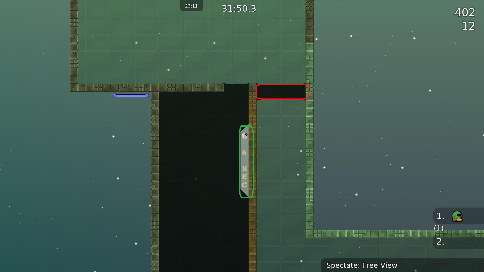 Green: Should say 3 seconds.<br />Red: Better mark the freeze different or change its color, so it's more obvious how the part works.