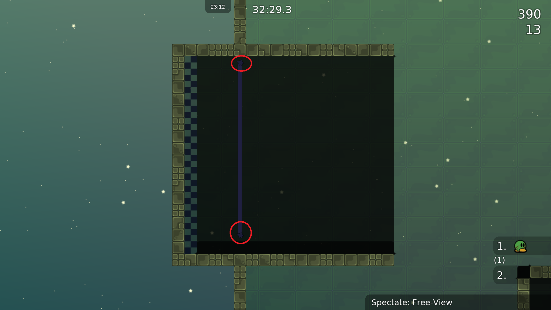 Red: Missing circles around the doors.