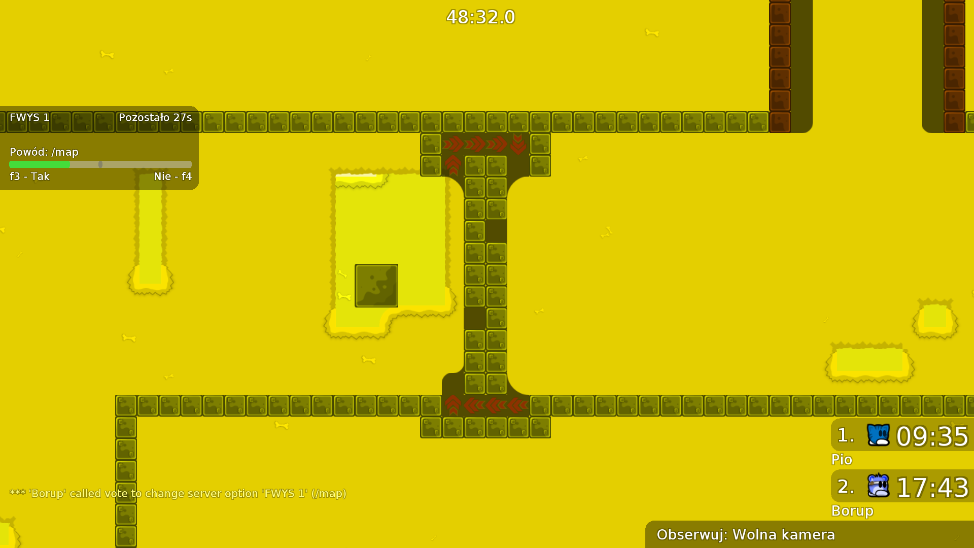 Back way. It works very rarely with strong/weak, we were losing all time here.