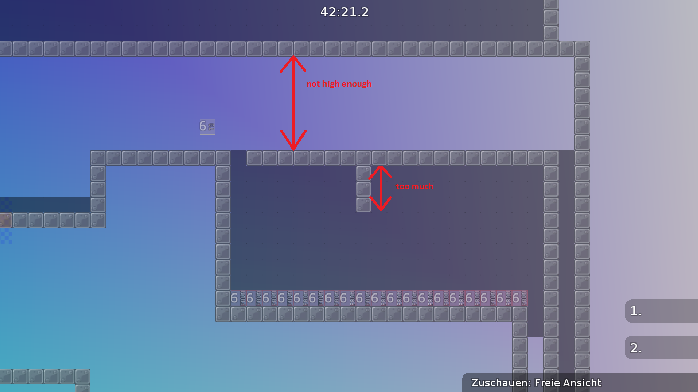either raise the ceiling or minimize the blockade (1 block is enough in both options)