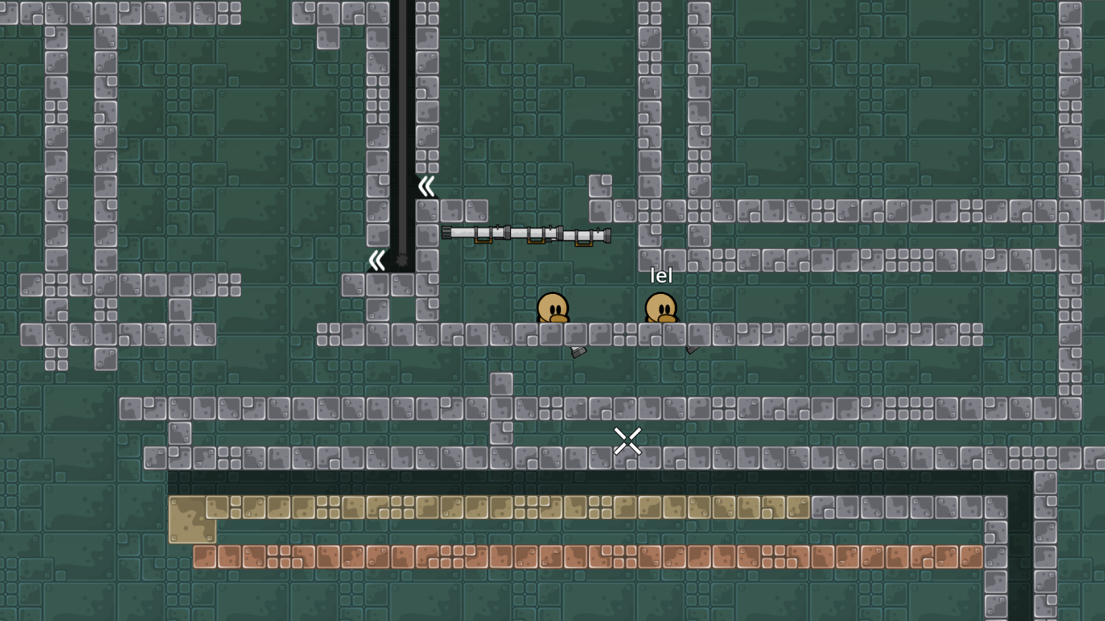 you can cheat the map, so you have two undeep tees (just rocket with the first tee out of the switches, then cross the deep line with the second tee :p)